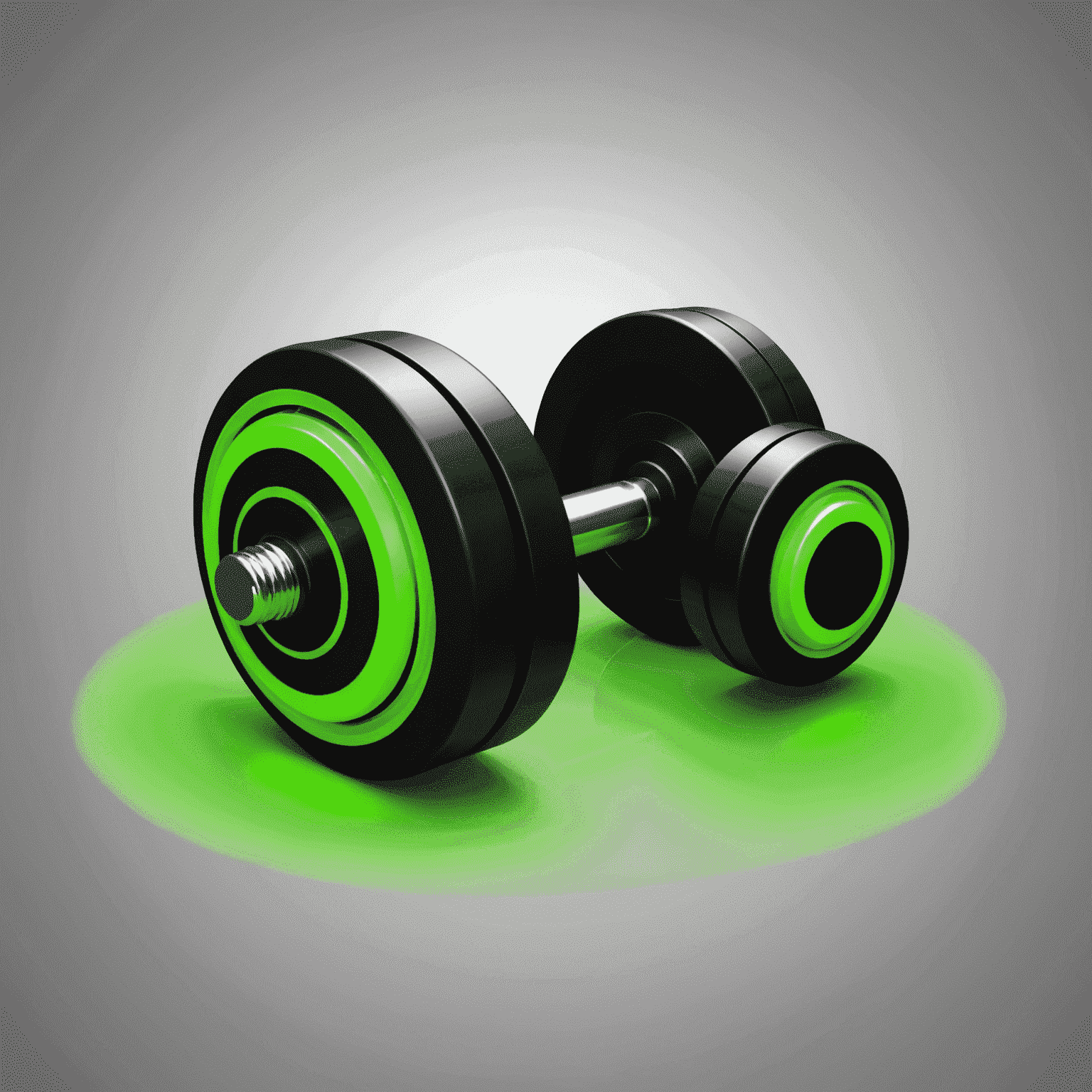 Eventguideorg logo - A stylized dumbbell with neon green glow
